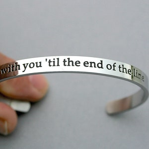 I'm With You 'til The End Of The Line, Avengers, Captain America, Stainless Steel Cuff Bracelet, BFF Gift,  R66