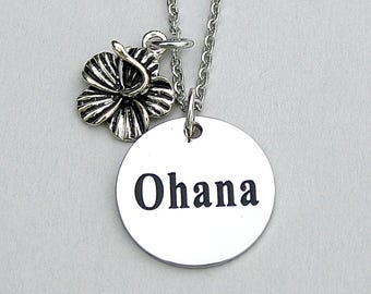 Ohana Pendant Necklace: Hawaiian Family Jewelry - Etsy