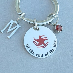 Til The End Of The Line, Stainless Steel Bucky Barnes  Winter Soldier Charm Keychain, Initial, Birthstone, Couples gift , best friend  gift