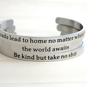Semi Colon ; You Are Worthy, You Matter and You are Enough (inside secret message) Stainless Steel Cuff Bracelet, Awareness Jewelry, C162 image 6