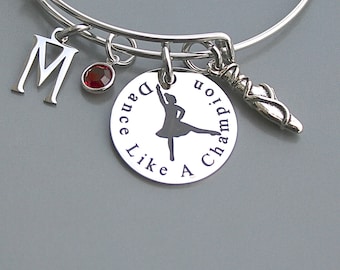 Dance Like A Champion, Highland Dance  Stainless Steel Charm, Highland Dance Necklace,  Initial, Celtic Dance Charm  Bracelet, Ready To Ship