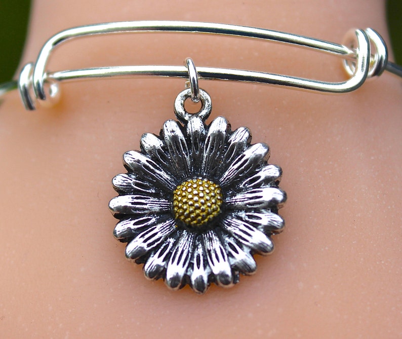 SunFlower Bangle I Want To Be Like A Sunflower, So That Even On The Darkest Days, I will Stand Tall And Find The Sunshine Affirmation image 4