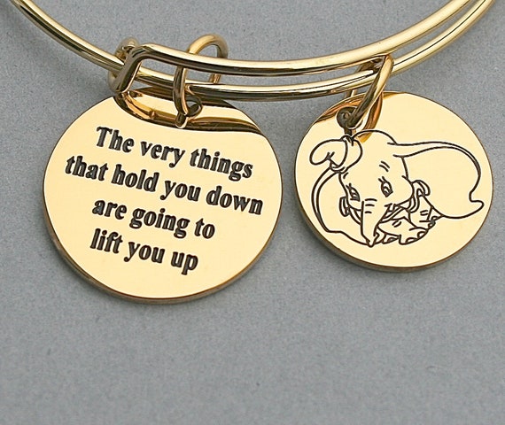 The Very Things That Hold You Down Are Going to Lift You Up, Gold Stainless  Steel Charm, Gift for Her, Disney Inspired, Dumbo, Encouragement - Etsy