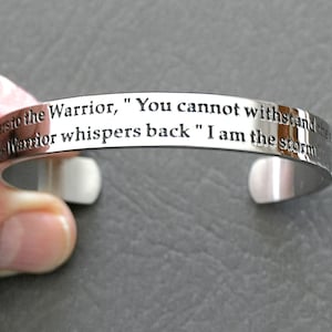 Fate Whispers To The Warrior,"You Cannot Withstand The Storm.The Warrior Whispers Back" I Am The Storm",Encouragement Bracelet, C600B