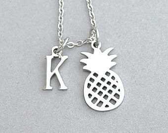 Stainless Steel Pineapple, Stainless steel Chain, Stainless Steel Initial , BBF Gift, Symbol of Welcome, Friendship , Hospitality, warmth
