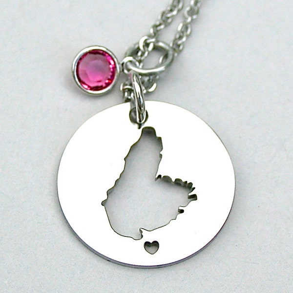 Cape Breton Island Map Charm, Stainless Steel, Charm Necklace, Student Gift, Celtic Colours Festival Keepsake, Gift For Her, Keepsake Gift