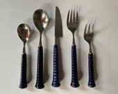 Noritake Primastone Cobalt Blue Flatware Service for 6