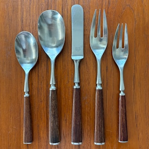 Dansk Designs Japan Quistgaard Amboss Holz Akzent Besteck Service für 6