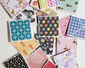 Lunch Box Notes - 20 Lunchbox Notes - Note Card Set - Tiny Note Cards - Assorted Mini Cards - Love Notes - Blank Cards - Variety Small Cards