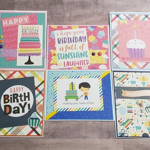 6 Homemade Birthday Cards - Handmade Birthday Card Set