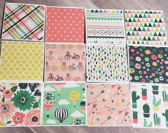 12 Blank Mini Note Cards with Envelopes - Lunch Box Notes - Thank You Enclosures - Small Floral Note Card Set