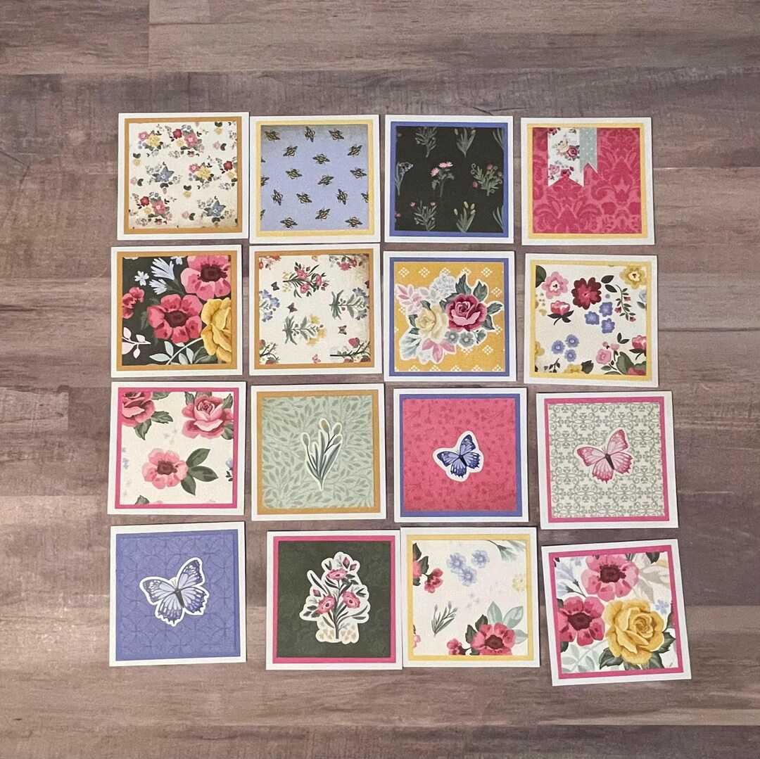 Mini Floral Cards Set – 16 Handmade Blank Lunch Box Notes With ...