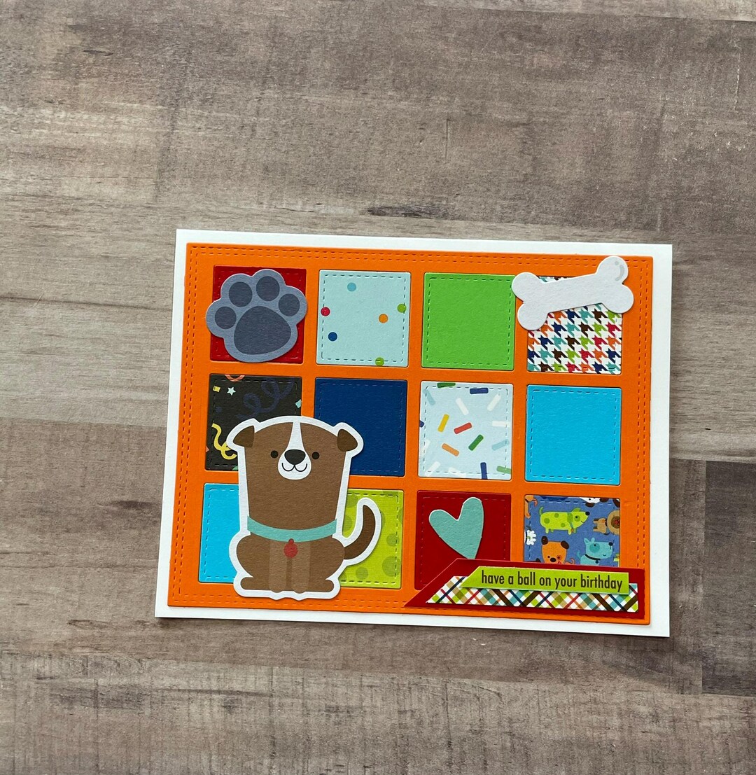 Handmade Dog Birthday Card for Kids - Etsy