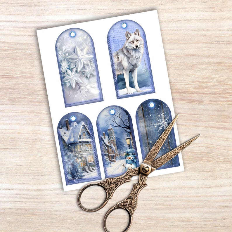 Winter Ephemera Kit - Blue Christmas Junk Journal Printable Tags ...