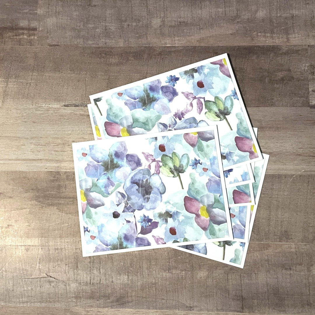Handmade Floral Note Cards Set of 6 – Blank Inside With Envelopes - Etsy