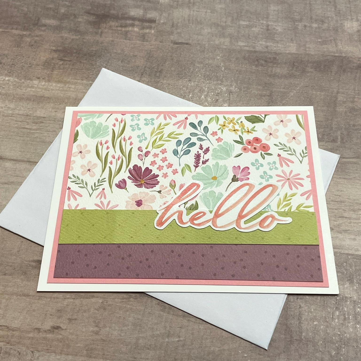 Handmade Floral Hello Card for Any Occasion - Etsy