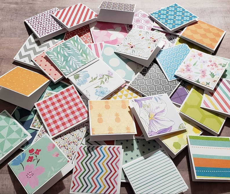 50 Mini Note Cards - 2x2 Blank Lunch Box Notes - Small Tiny Thank You Notecard Set image 14