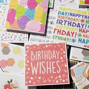 20 Mini Birthday Cards - Small 2 inch Gift Enclosure Cards - Gift Tag Set