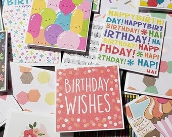 20 Mini Birthday Cards - Small 2 inch Gift Enclosure Cards - Gift Tag Set