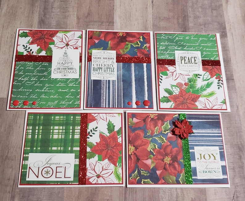 5 Homemade Christmas Cards Religious Card Set | Etsy