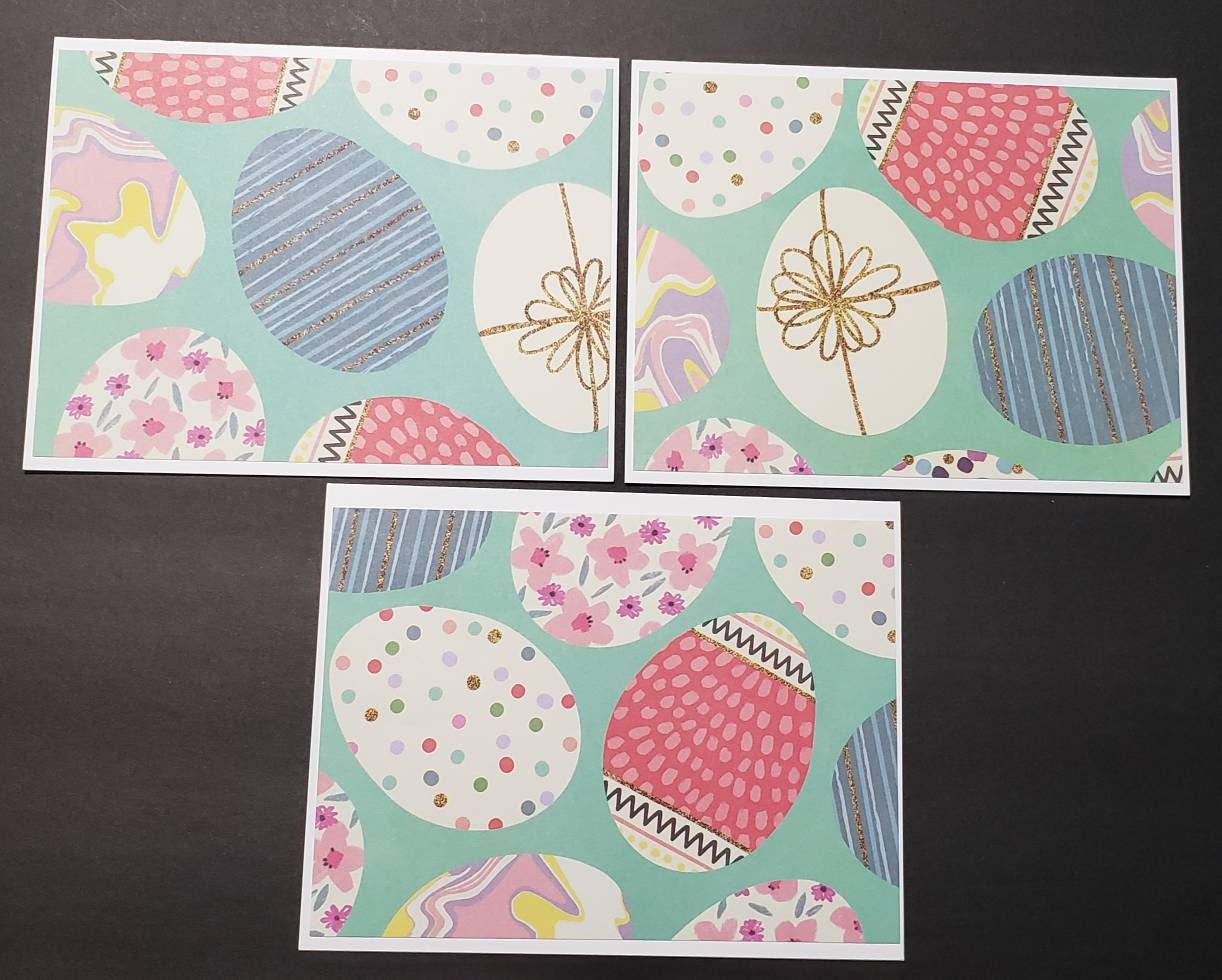 6 Note Cards With Envelopes - Easter Egg Folded Notecards - Blank Cards ...