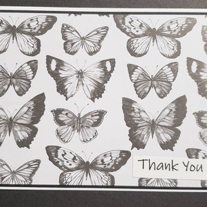6 Thank You Cards - Butterfly Thank You Note Card Set With Envelopes - Etsy