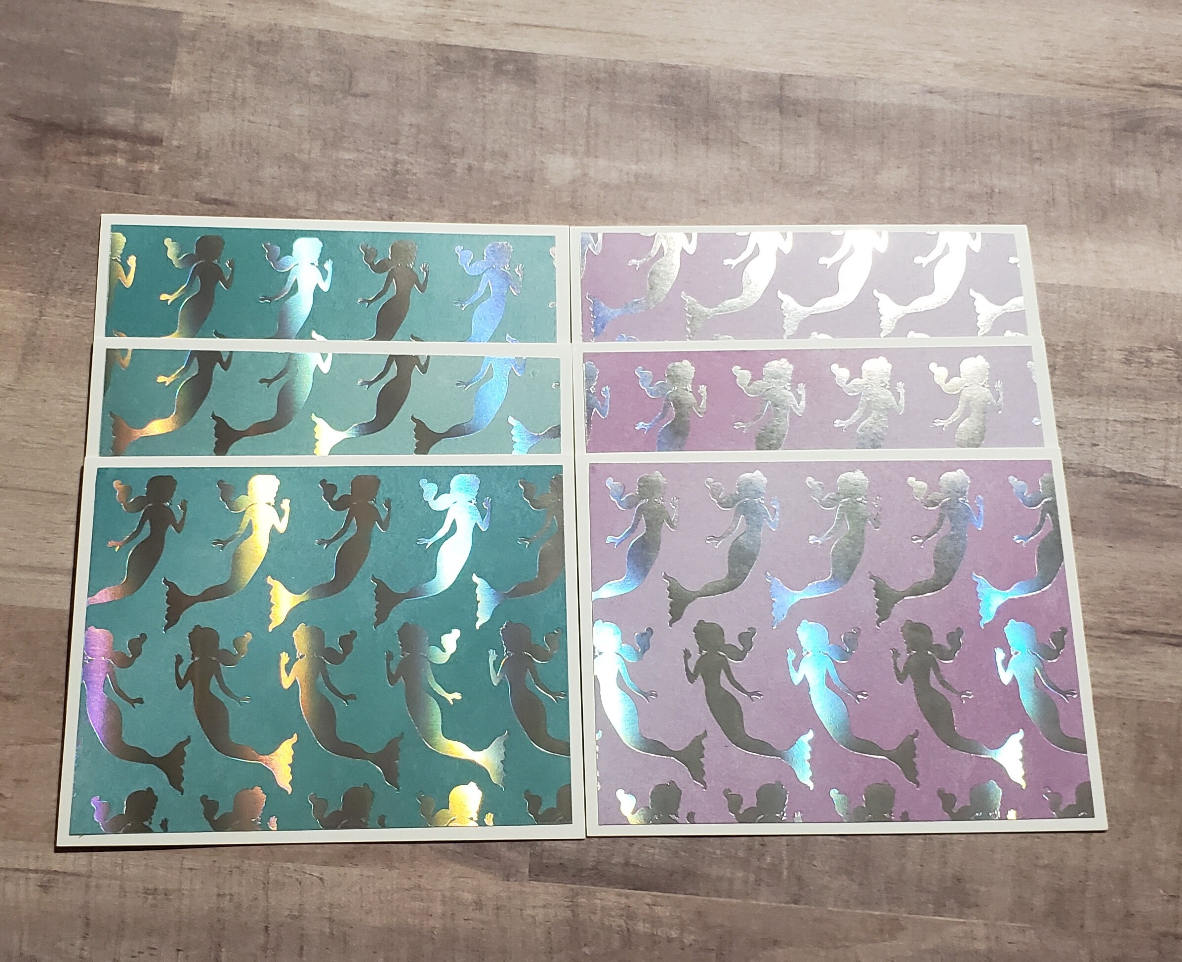 6 Note Cards With Envelopes - Mermaid Note Card Set - Etsy