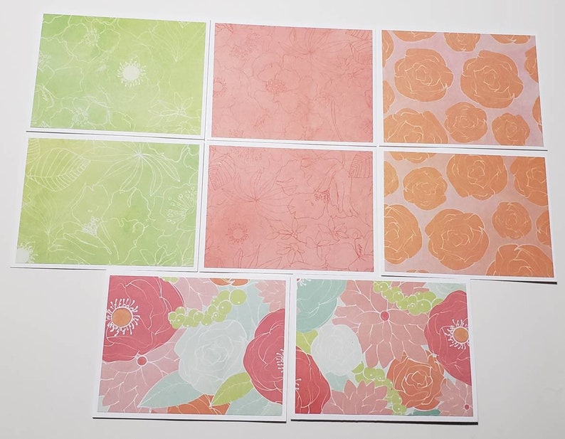 8 Note Cards With Envelopes - Note Card Set - Flower Note Cards ...