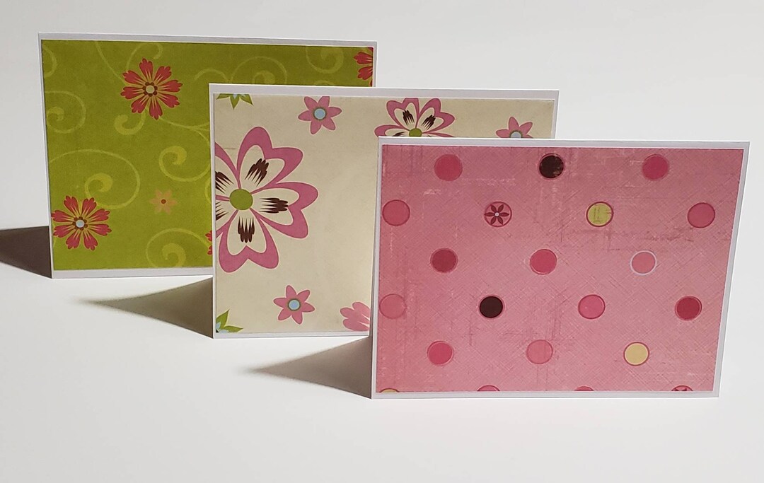 Note Cards With Envelopes - 9 Note Cards Handmade - Floral Note Cards ...