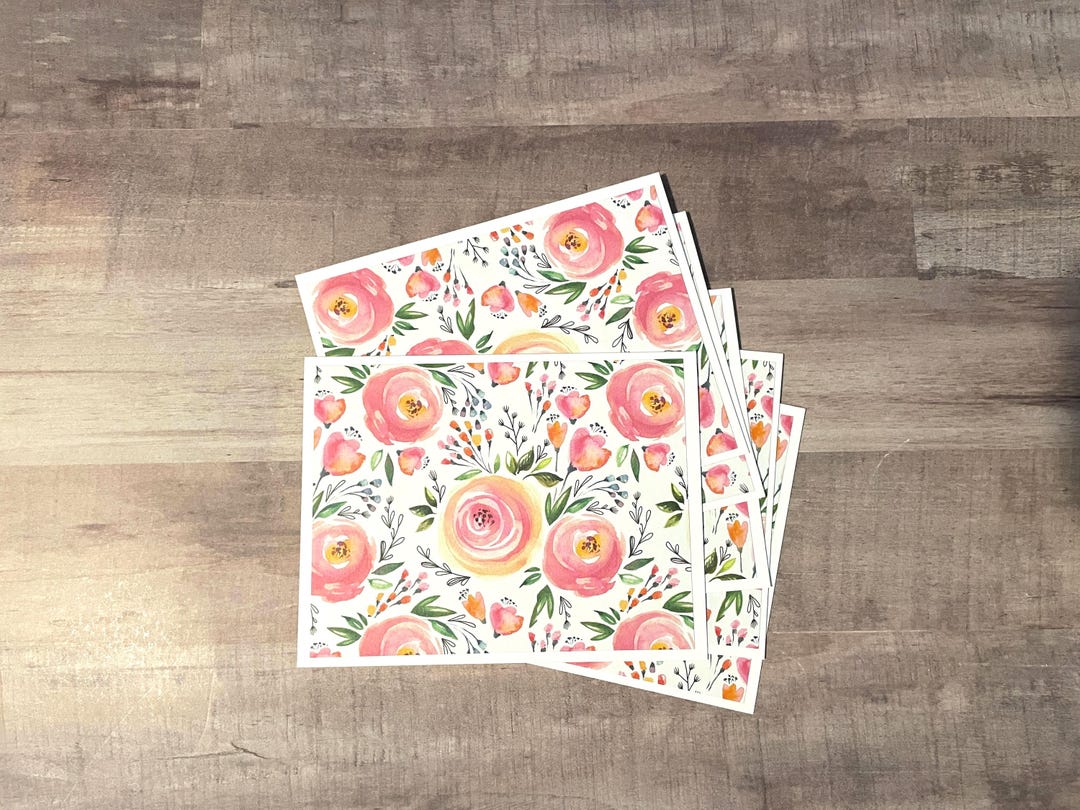 Handmade Floral Note Cards Set of 6 – Blank Inside With Envelopes - Etsy