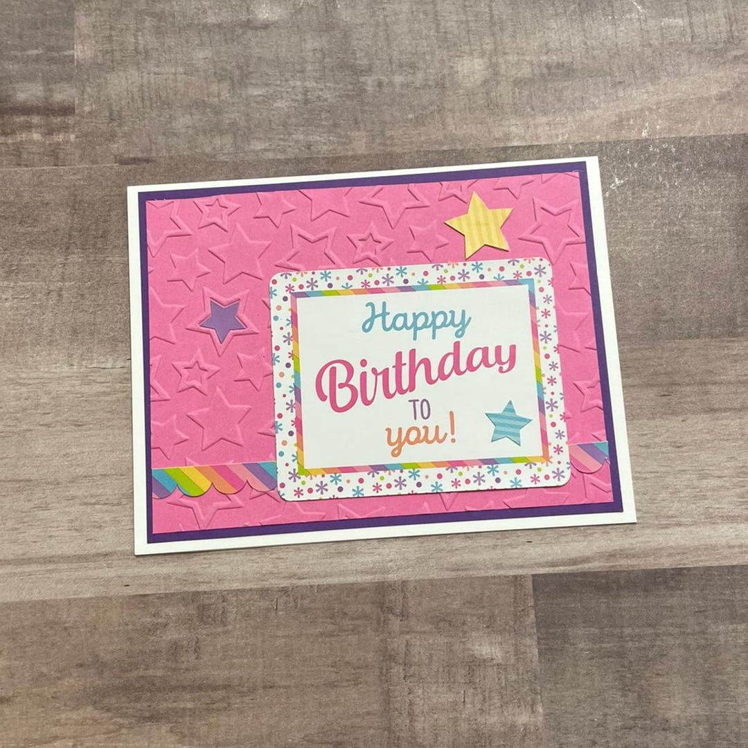 Handmade Pink Birthday Card for a Girl - Etsy