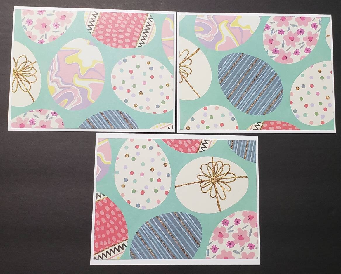 6 Note Cards With Envelopes - Easter Egg Folded Notecards - Blank Cards ...
