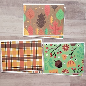6 Note Cards with Envelopes - Fall Note Cards - Pretty Autumn Stationery - Ready to Ship