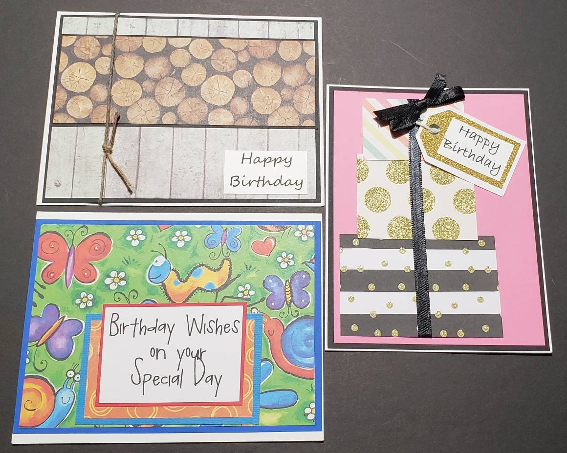 Handmade Birthday Cards Set of 10 Assorted - Etsy