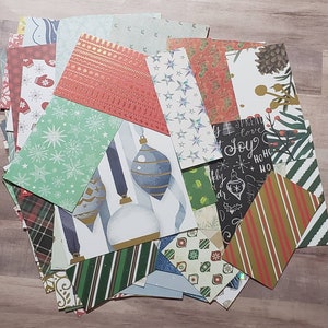 Christmas Scrap Paper Bundle - 100 Pc Scrapbook Paper Pack  - Destash for Junk Journal, Card Making, Scrapbooking, Collage