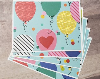 6 Homemade Birthday Cards - Birthday Note Card Set