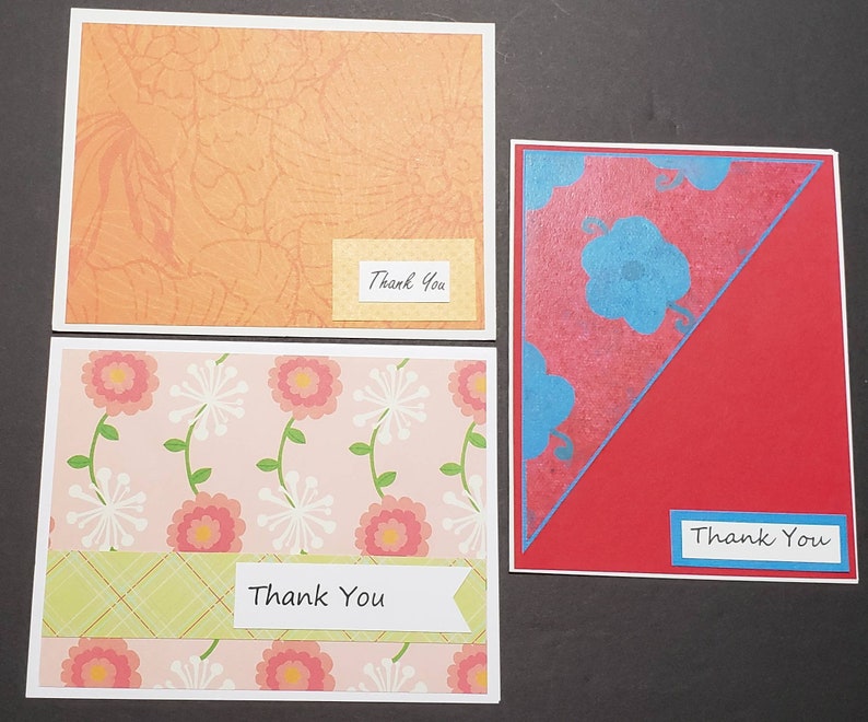 Thank You Card Pack - 10 Homemade Cards - Handmade Thank You Card Set ...