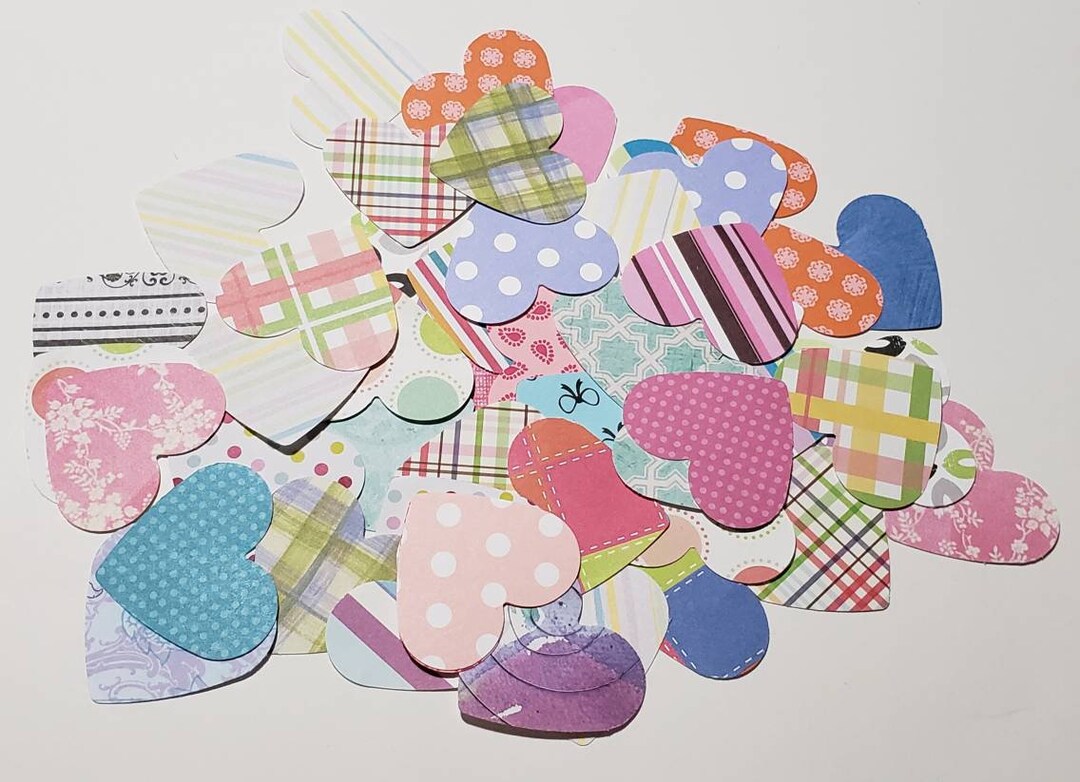 Paper Heart Cut Outs 50 Patterned Paper Hearts 2 Inch - Etsy