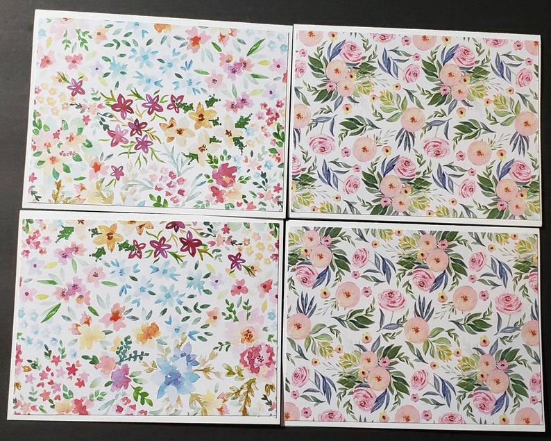 Note Cards With Envelopes Assorted Note Card Set Folded Stationery 8 Blank Floral Note Cards