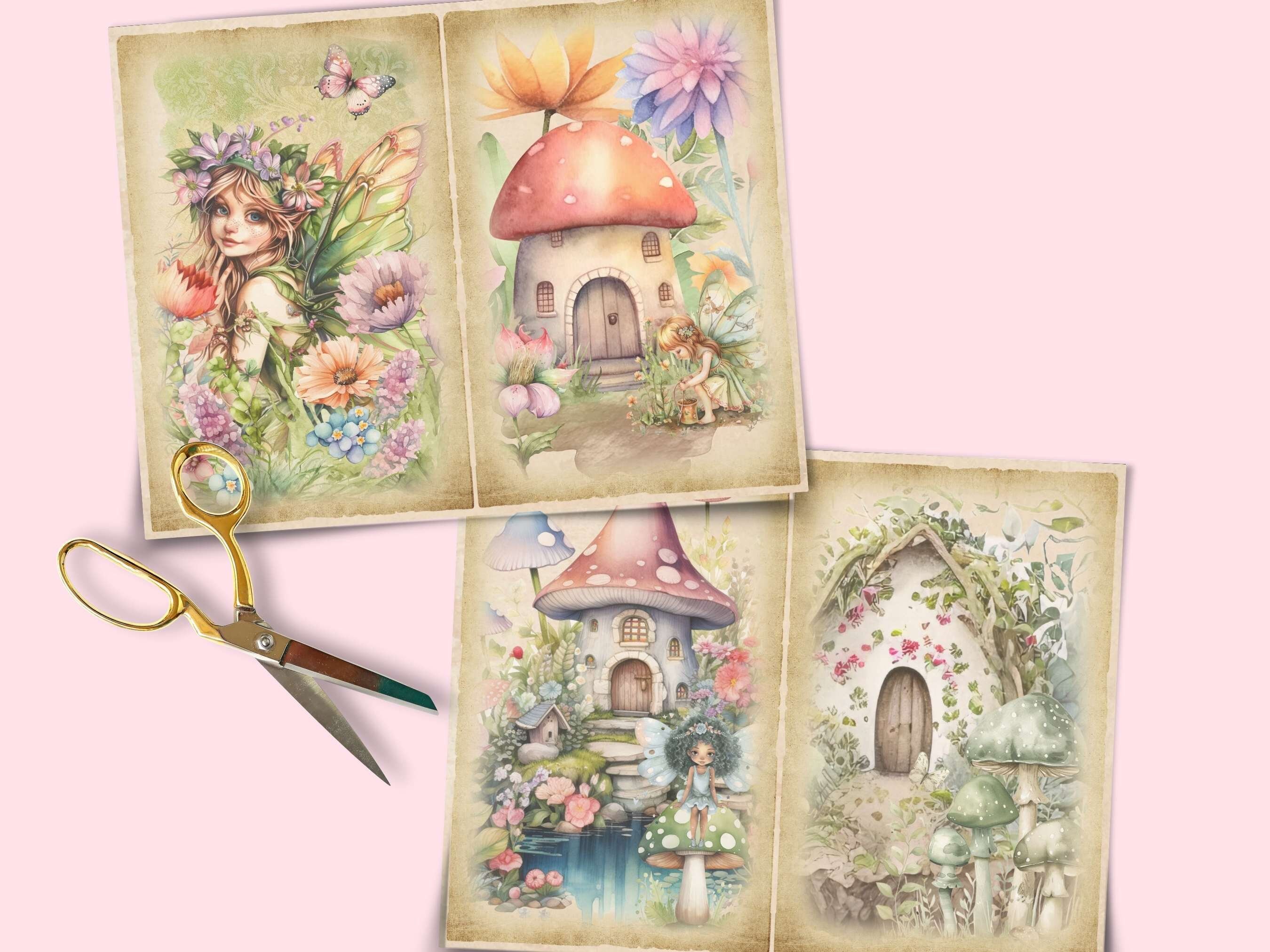 Fairy Garden Junk Journal Kit - 15 Printable Fantasy Pages