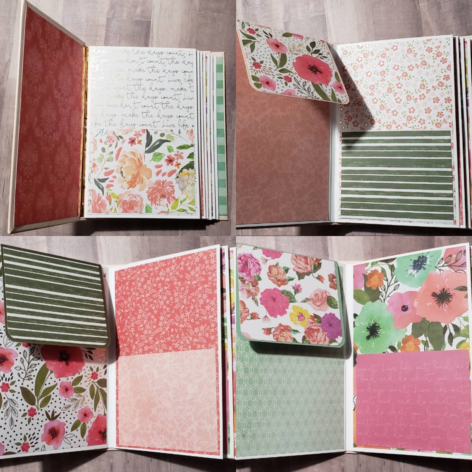 Mini Album Photo Album Scrapbook Floral Scrapbook Album Etsy