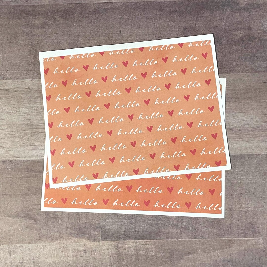 Hello Note Card Hello Note Cards With Envelopes – Handmade Set of 2 - Blank Inside - Etsy