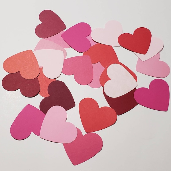 25 Paper Hearts - 2 Inch Heart Cut Outs  - Die Cut Heart Cutouts