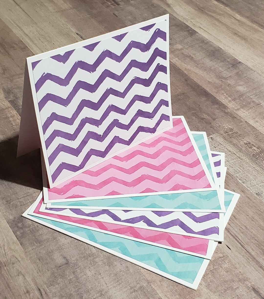 6 Note Cards With Envelopes - Blank Geometric Folded Stationery Set - Etsy