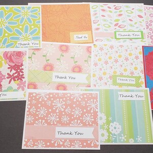 Thank You Card Pack - 10 Homemade Cards - Handmade Thank You Card Set ...