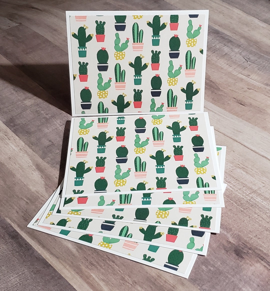 6 Note Cards With Envelopes - Blank Note Cards - Cactus Succulent ...