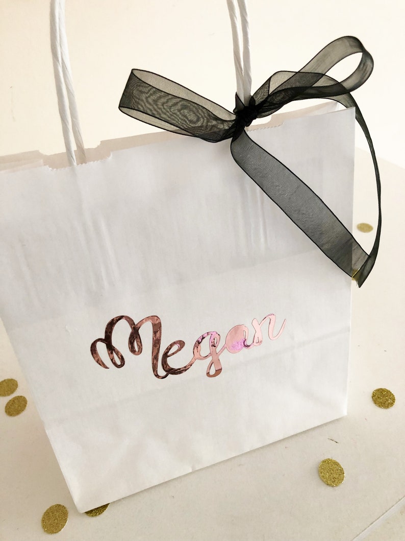 Bridesmaids Gift Bags Rose Gold Gift Bag Personalised Gift Etsy Ireland
