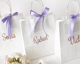Personalized Bridesmaid Gift Bag, Rose Gold Party Favor