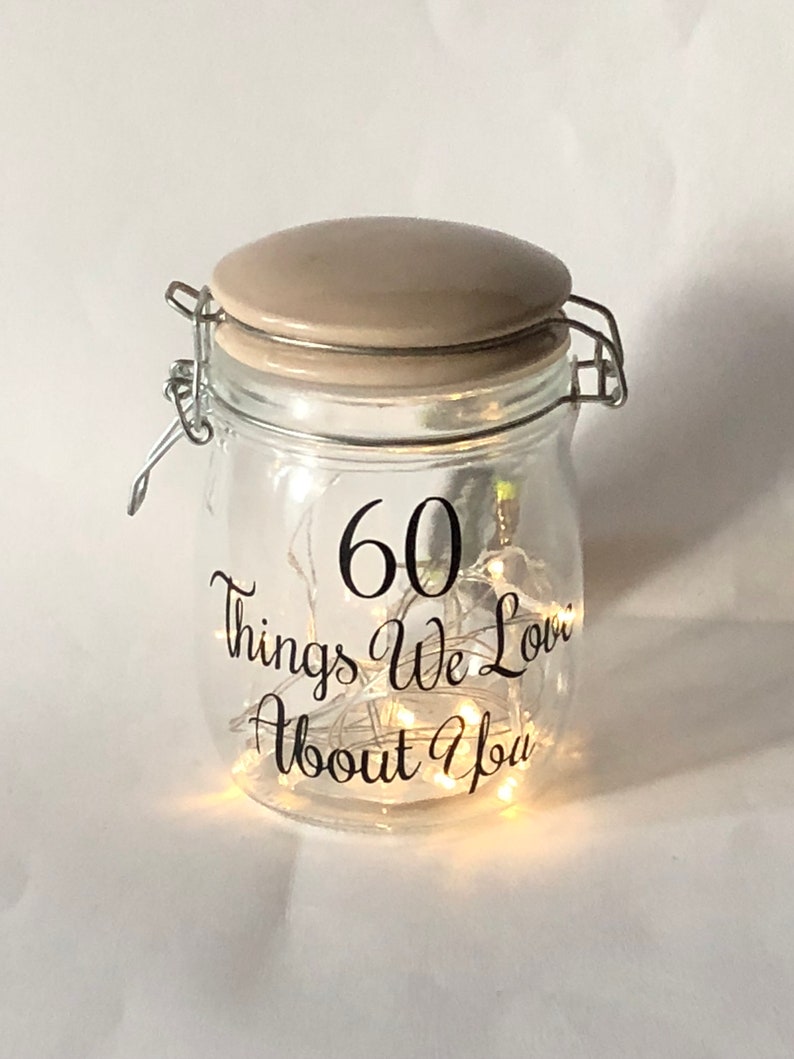 50 things we love about you decal, mason jar decal l vinyl, birthday gift, 60 things I love about you decal, 30th birthday 40th birthday image 7