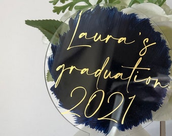 graduation cake topper class of 2023 cake topper acrylic paddle cake topper Birthday cake topper, hand painted cake topper, age cake topper